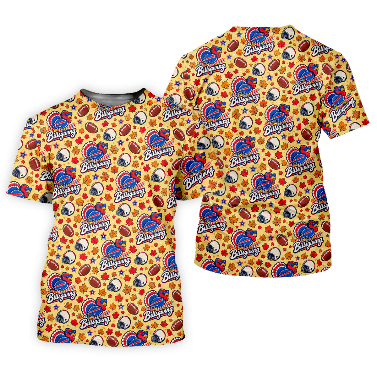 Yellow Football Leaves Thanksgiving Golf Shirt, Ladies Golf Tops, Ladies Golf Apparel