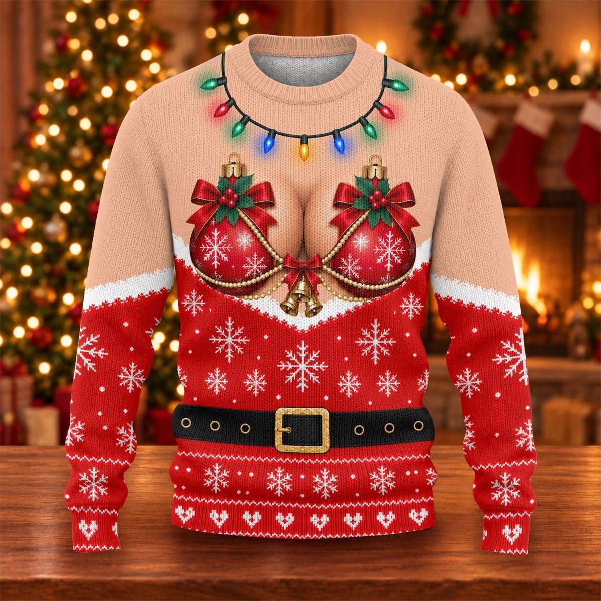 Funny Bikini Lights Ugly Christmas Sweater, Funny Christmas Outfit, Christmas Gifts - View 6