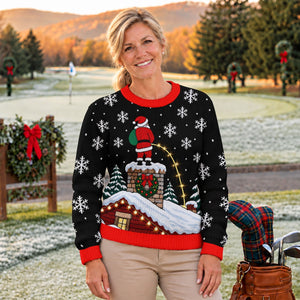 Santa On Chimney Ugly Christmas Sweater, Ugly Sweater Party, Christmas Party Outfit - View 7