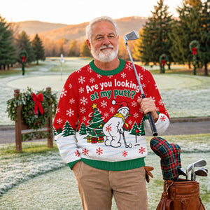 Are You Looking At My Putt Ugly Christmas Sweater, Golf Lover Gifts, Funny Xmas Gift - View 3