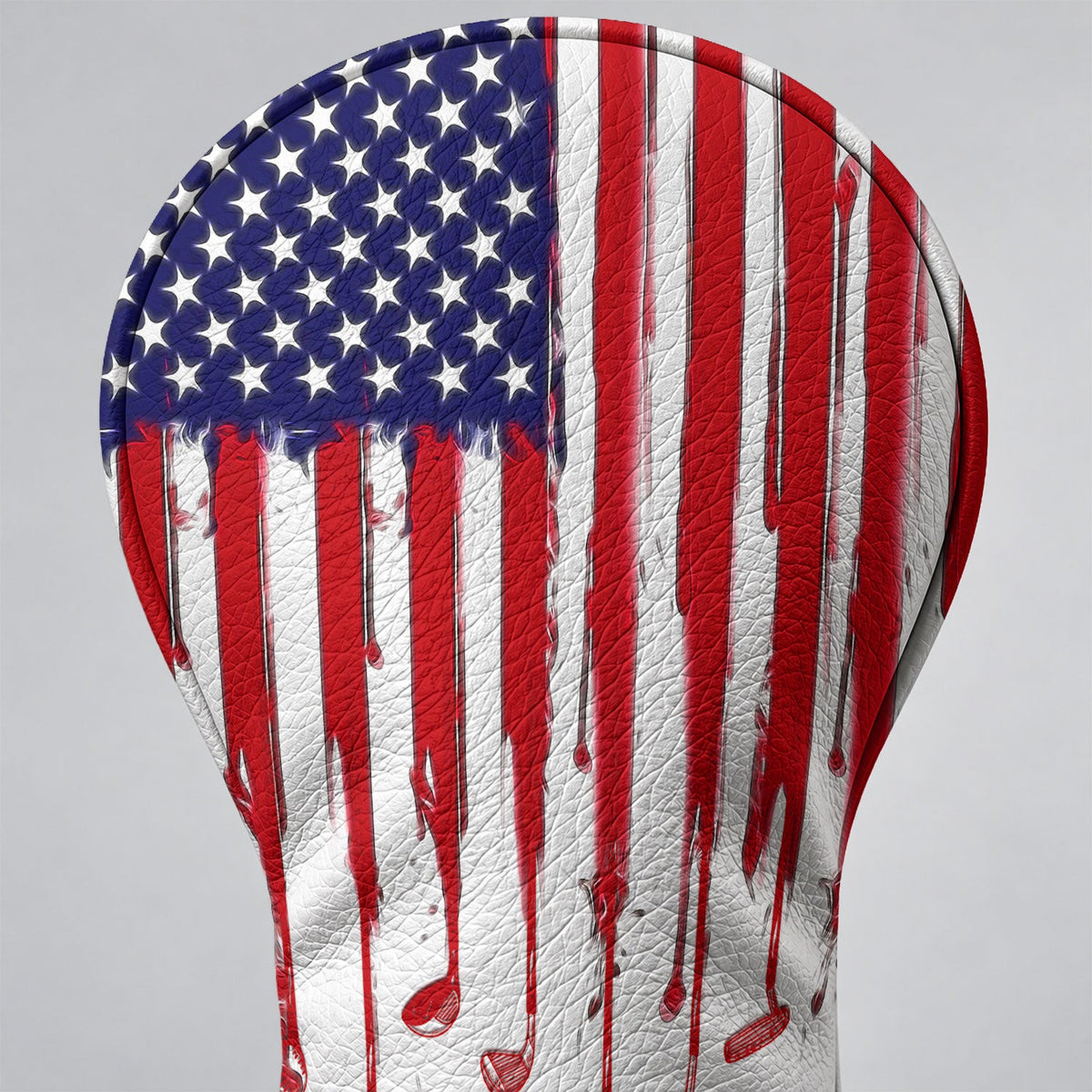 American Flag Dripping Paint Golf Head Cover, 4th Of July Golf Gift, Golf Gift Ideas