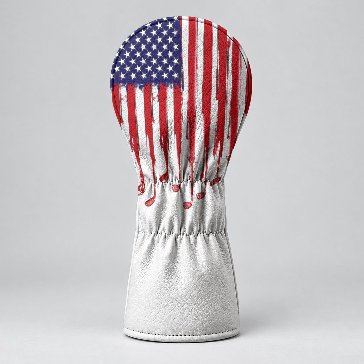 American Flag Dripping Paint Golf Head Cover, 4th Of July Golf Gift, Golf Gift Ideas