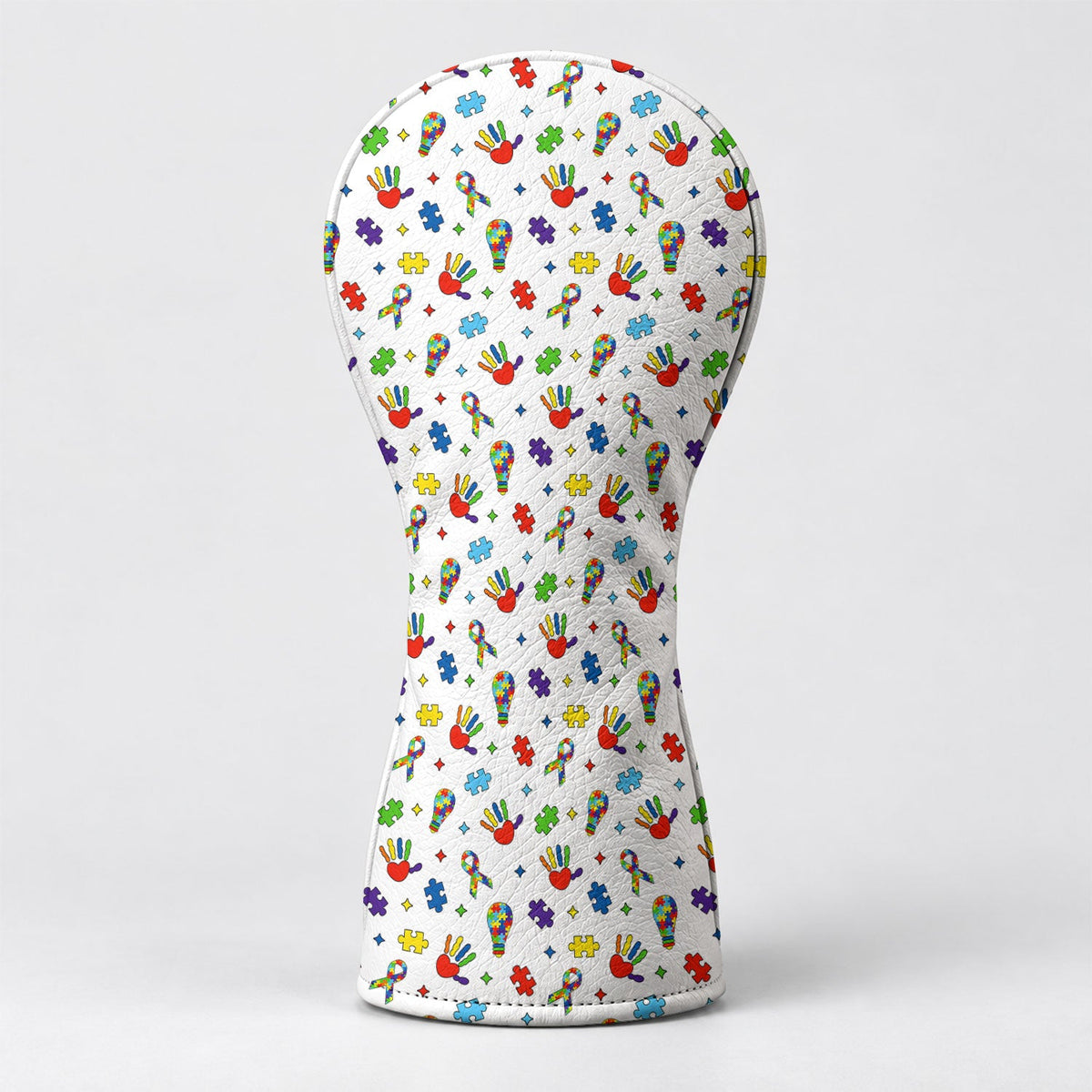 Autism Awareness Puzzle Hands Golf Head Cover, Autism Awareness Gift, Driver Cover