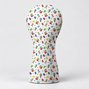 Autism Awareness Puzzle Hands Golf Head Cover, Autism Awareness Gift, Driver Cover