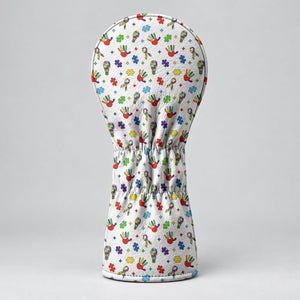 Autism Awareness Puzzle Hands Golf Head Cover, Autism Awareness Gift, Driver Cover