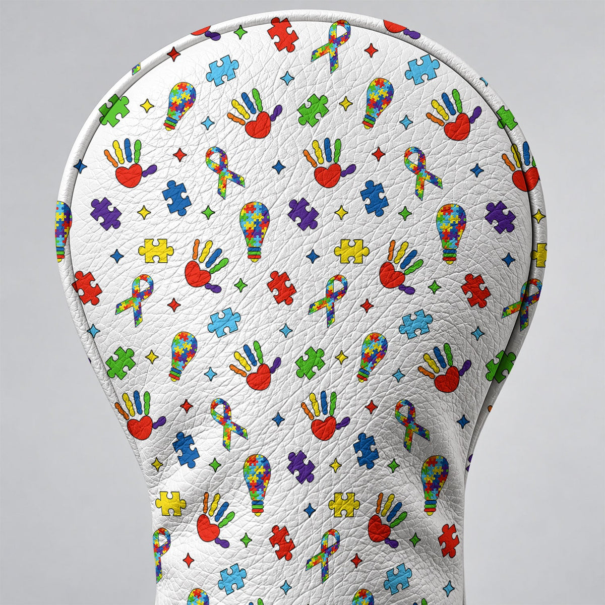 Autism Awareness Puzzle Hands Golf Head Cover, Autism Awareness Gift, Driver Cover