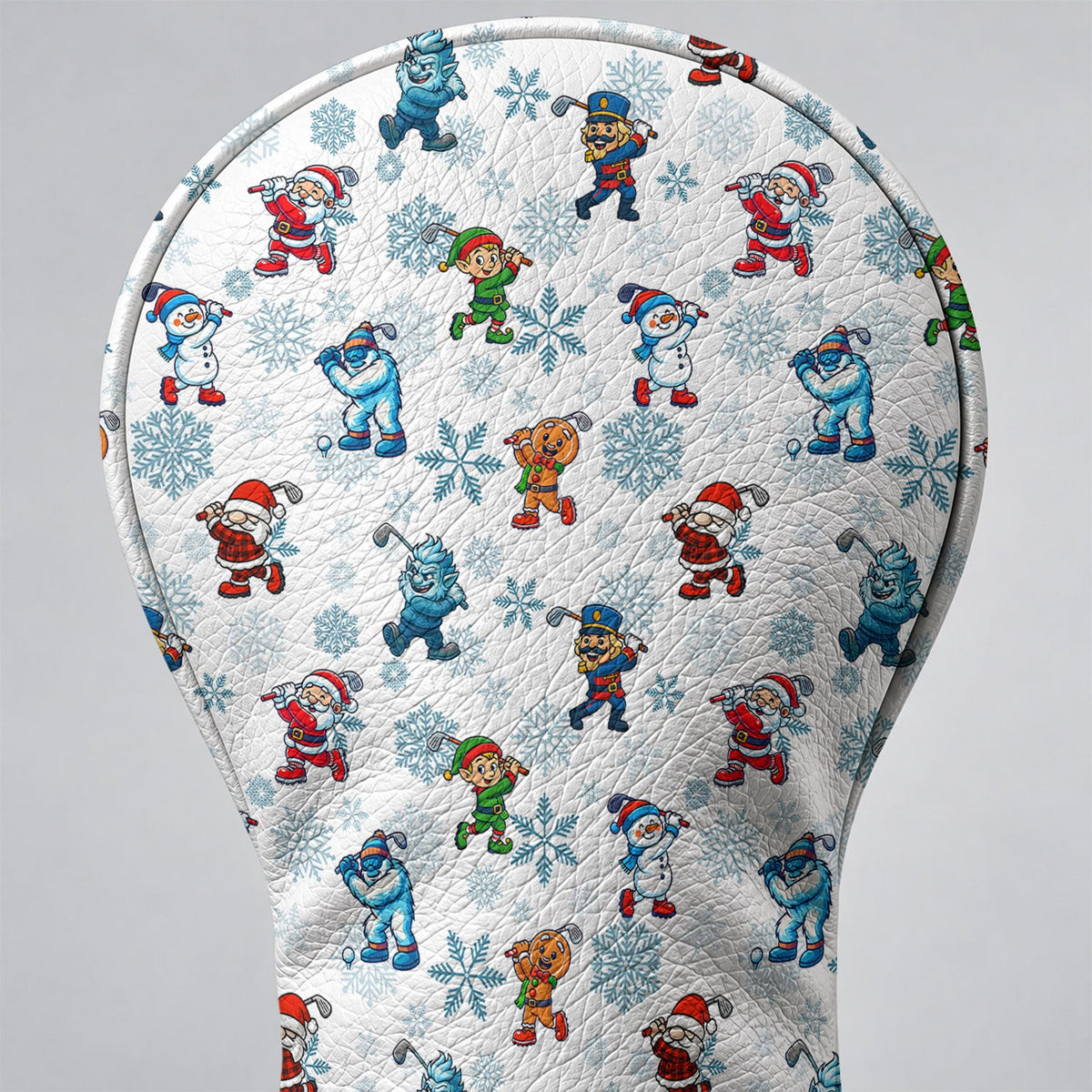 Christmas Characters Golf Pose Pattern Golf Head Cover, Golf Club Covers, Golfer Gift