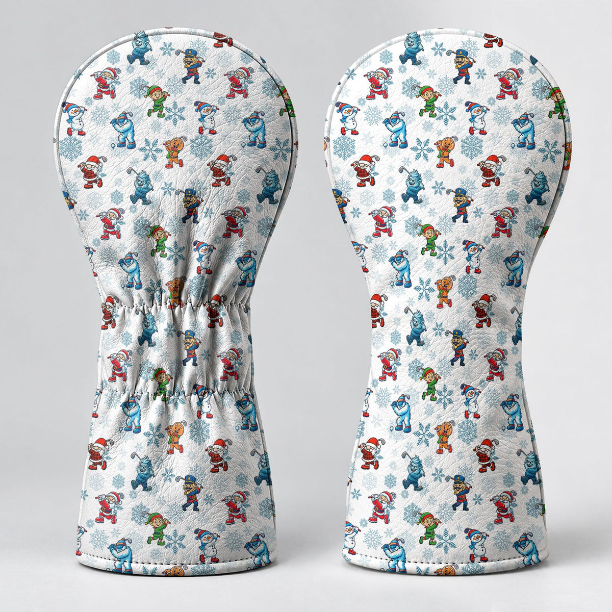 Christmas Characters Golf Pose Pattern Golf Head Cover, Golf Club Covers, Golfer Gift