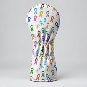 Cancer Sucks In Every Color White Golf Head Cover, Cancer Awareness Gift, Golfer Gift