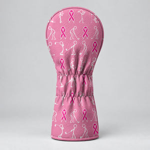 Stick Figure Golfer Breast Cancer Pink Golf Head Cover, Golf Gift Ideas, Gift For Him
