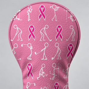 Stick Figure Golfer Breast Cancer Pink Golf Head Cover, Golf Gift Ideas, Gift For Him