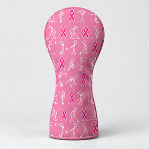 Stick Figure Golfer Breast Cancer Pink Golf Head Cover, Golf Gift Ideas, Gift For Him