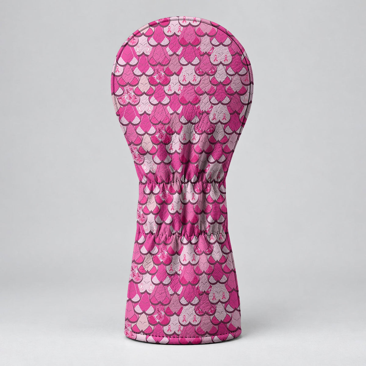 Pink Breast Cancer Ribbon Scale Pattern Golf Headcover, Driver Head Cover, Golf Gift
