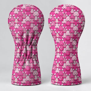 Pink Breast Cancer Ribbon Scale Pattern Golf Headcover, Driver Head Cover, Golf Gift