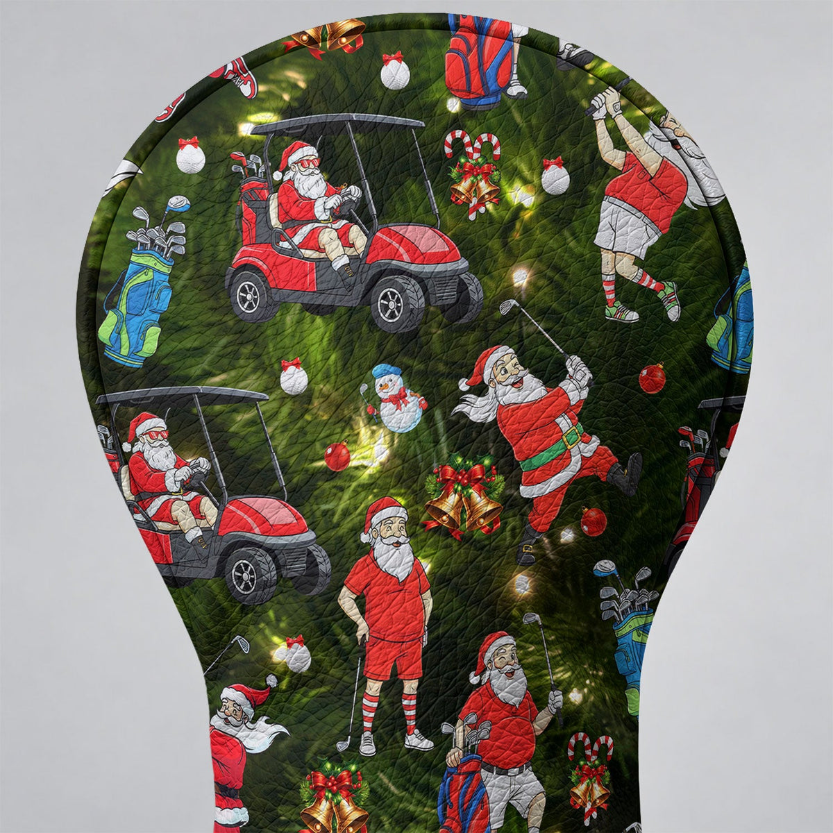 Funny Santa Claus Golf Pose Christmas Golf Head Cover, Golf Club Covers, Gift For Him