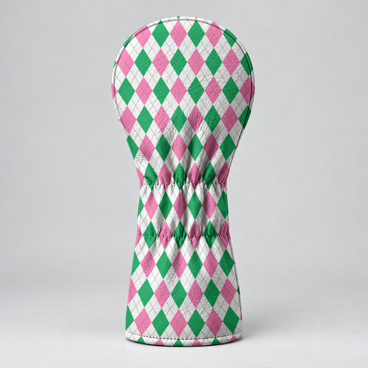 Green Pink Argyle Golf Head Cover, Golf Accessories For Women, Cute Golf Head Cover