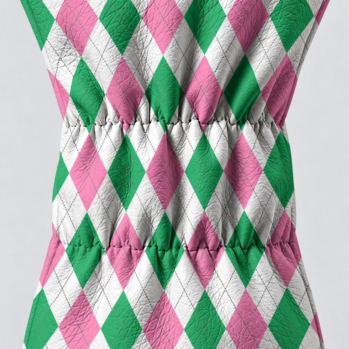 Green Pink Argyle Golf Head Cover, Golf Accessories For Women, Cute Golf Head Cover