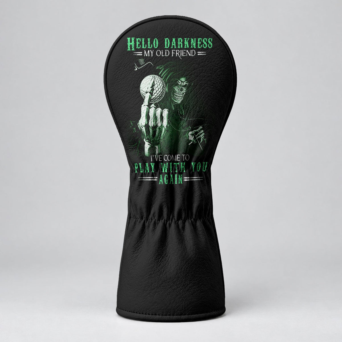 Hello Darkness My Old Friend Skull Golf Head Cover, Golf Gift Ideas, Golf Lover Gift
