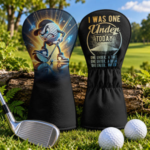 I Was One Under Today Funny Golf Ball Golf Head Cover, Driver Head Cover, Golfer Gift