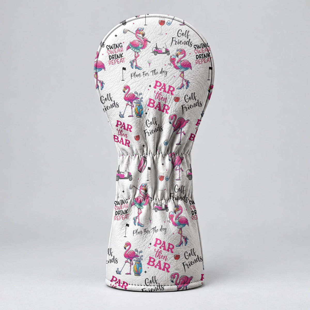 Par Then Bar Pink Flamingo Golf Headcover, Gift For Women Golfers, Ladies Golf Gift