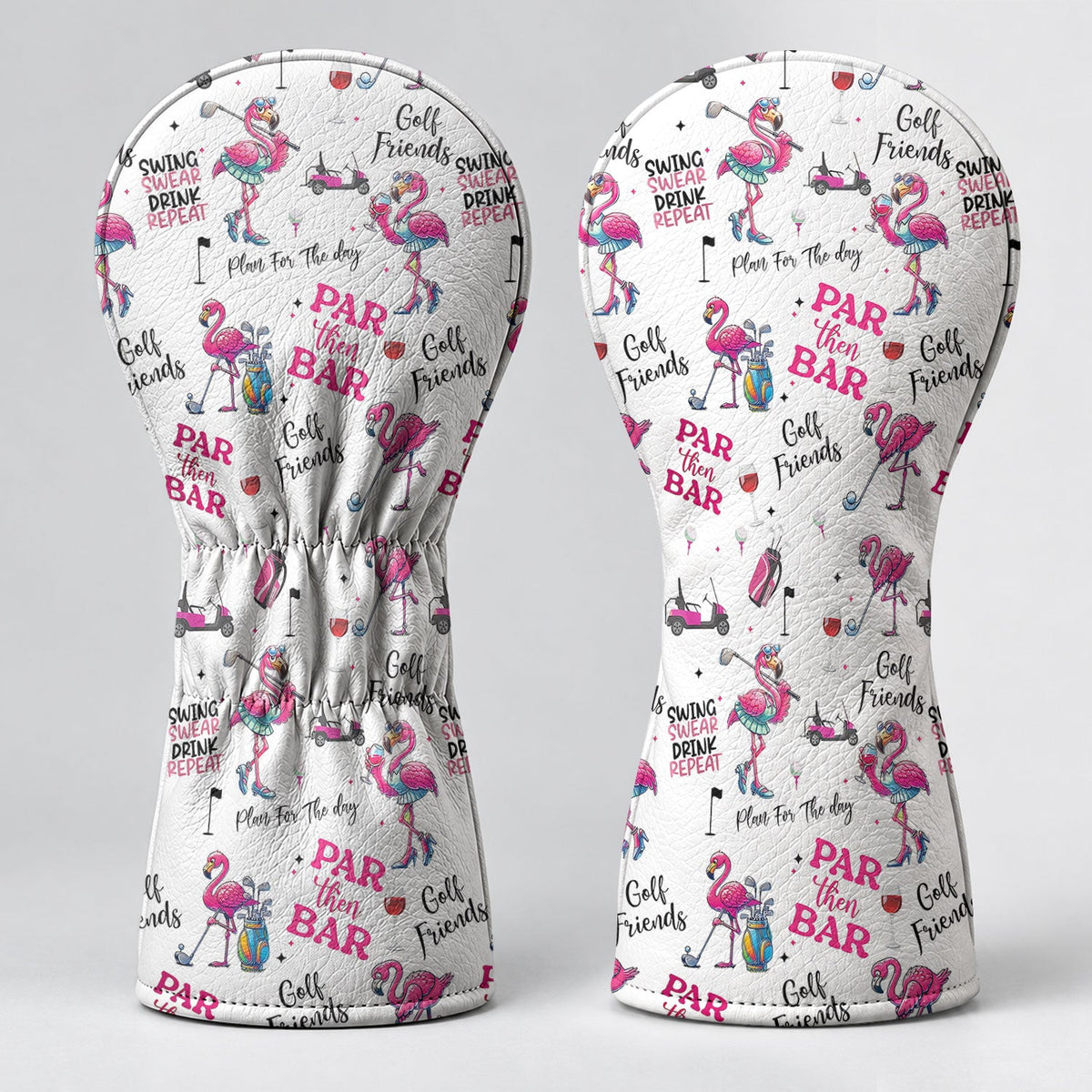 Par Then Bar Pink Flamingo Golf Headcover, Gift For Women Golfers, Ladies Golf Gift