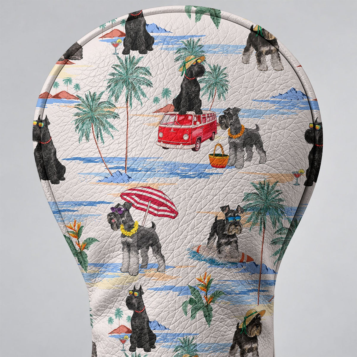 Schnauzer Beach Vacation Tropical Golf Head Cover, Golf Gift Ideas, Golf Gift For Men