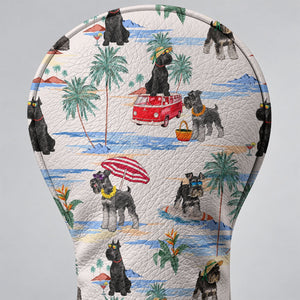 Schnauzer Beach Vacation Tropical Golf Head Cover, Golf Gift Ideas, Golf Gift For Men