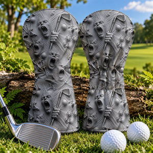 Screaming Face All Over Graphic Golf Head Cover, Golf Gifts For Him, Golf Club Covers