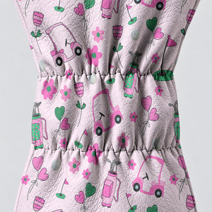 Pink Green Golf Cart Flowers Golf Head Cover, Gift For Her, Golf Headcovers For Women