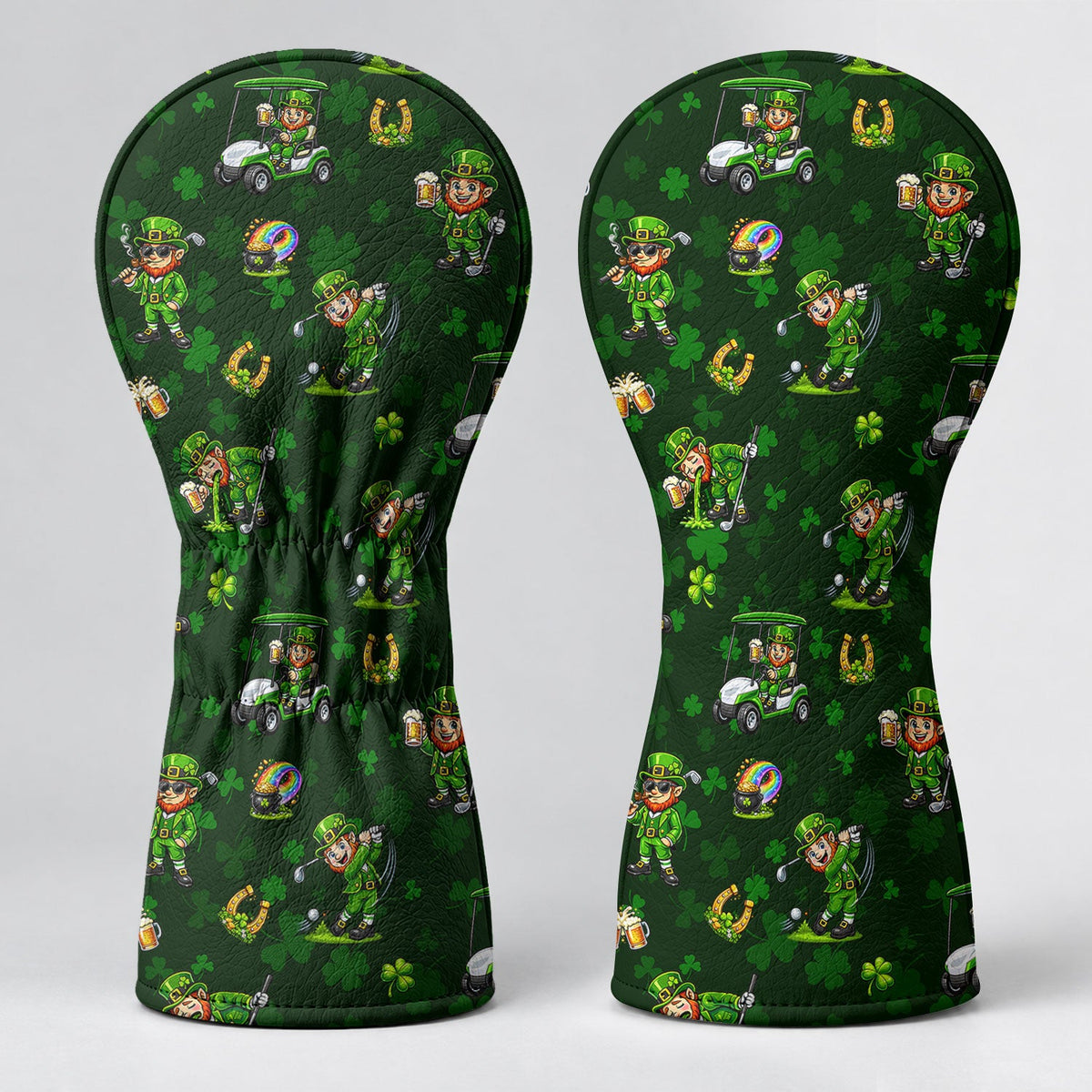 St Patrick's Day Leprechaun Golf Pose Golf Head Cover, Irish Golf Gift, Gift For Him