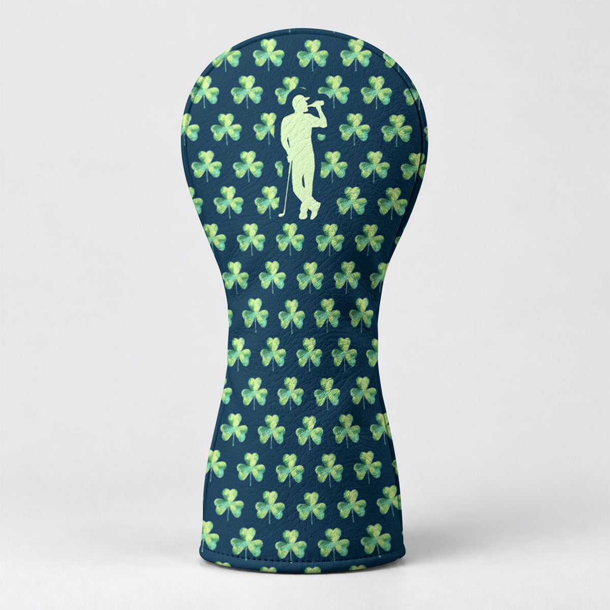 St Patrick's Day Shamrock Golfer Green Golf Headcover, Irish Golf Gift, Driver Cover