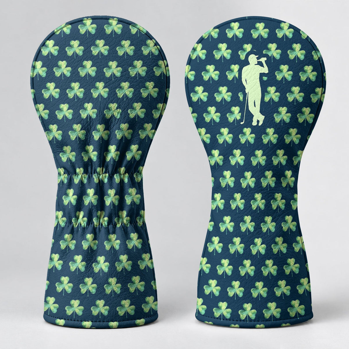 St Patrick's Day Shamrock Golfer Green Golf Headcover, Irish Golf Gift, Driver Cover