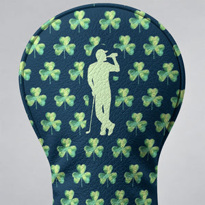 St Patrick's Day Shamrock Golfer Green Golf Headcover, Irish Golf Gift, Driver Cover