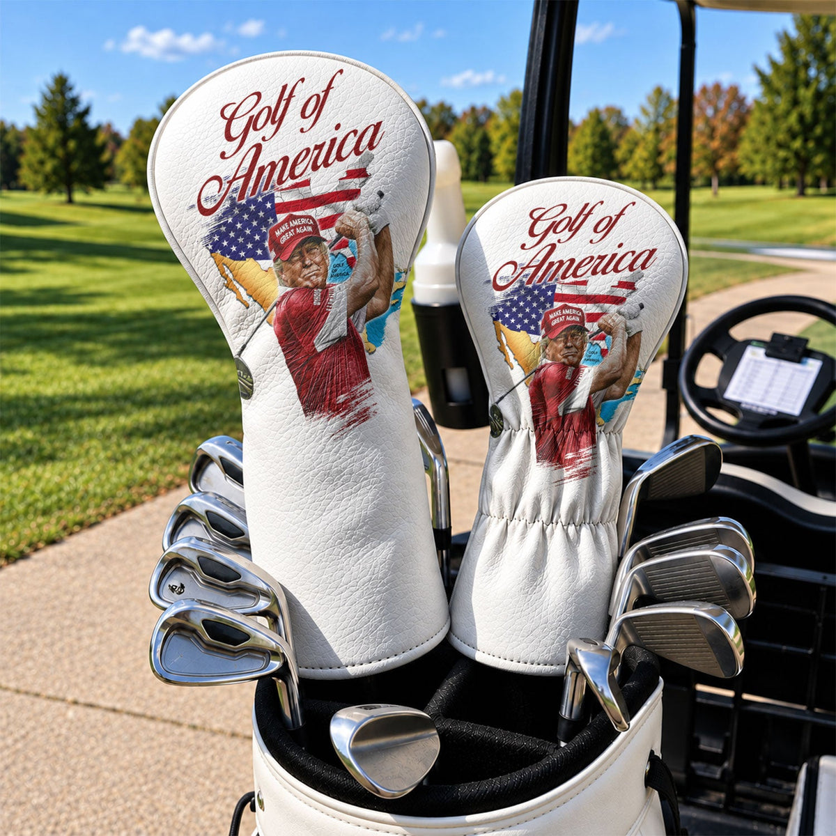 Trump Golf Of America 250th Anniversary Golf Headcover, Golfer Gift, Driver Headcover