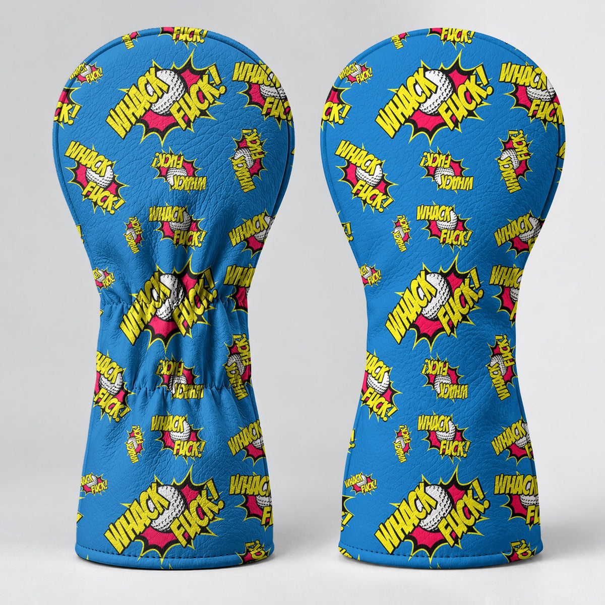 Whack Fck Comic Golf Ball Pattern Golf Head Cover, Novelty Golf Headcover, Golf Gift