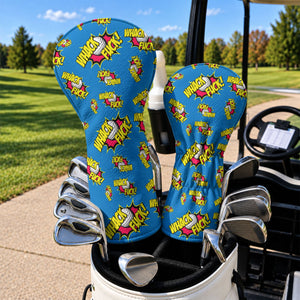 Whack Fck Comic Golf Ball Pattern Golf Head Cover, Novelty Golf Headcover, Golf Gift