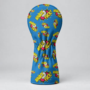 Whack Fck Comic Golf Ball Pattern Golf Head Cover, Novelty Golf Headcover, Golf Gift