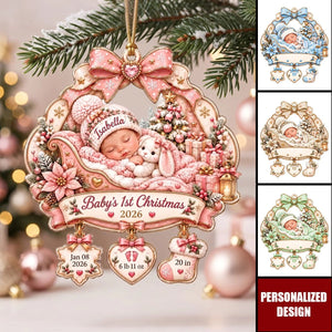 Custom Name Baby First Christmas Acrylic Ornament, Christmas Ornaments, Newborn Gifts