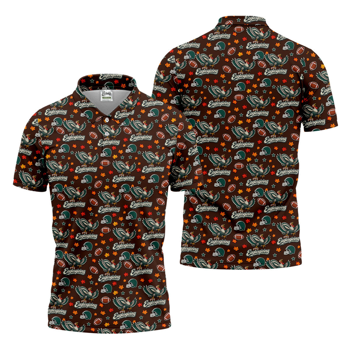 Eaglesgiving Thanksgiving Golf Shirt, Golf Shirts For Men, Funny Mens Golf Shirts