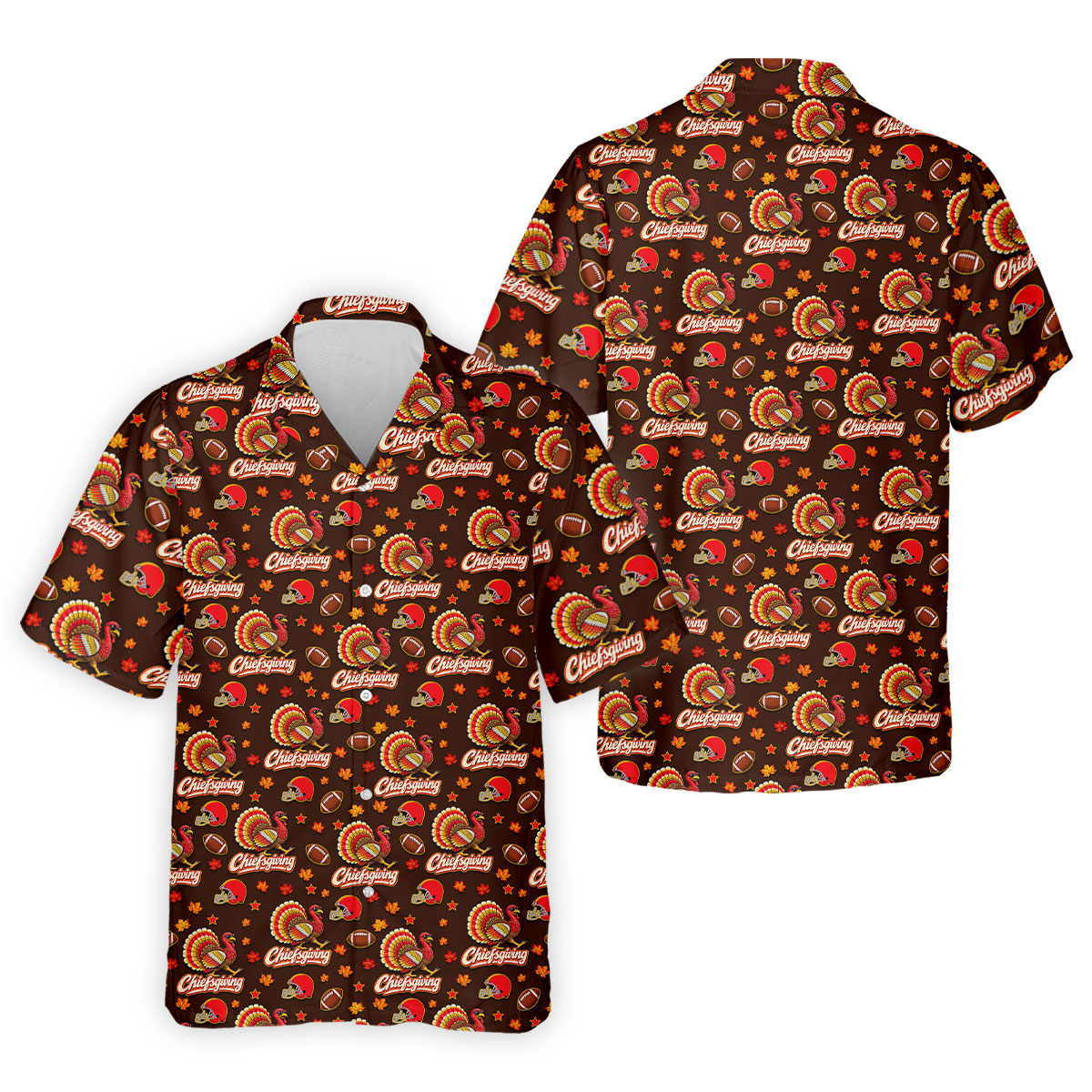 Chiefsgiving Thanksgiving Golf Shirt, Golf Shirts For Men, Funny Mens Golf Shirts