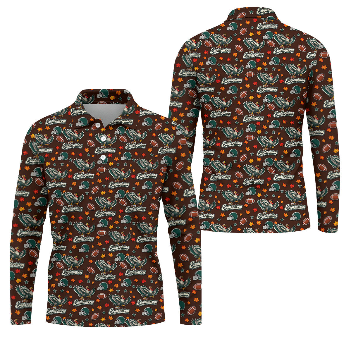 Eaglesgiving Thanksgiving Golf Shirt, Golf Shirts For Men, Funny Mens Golf Shirts
