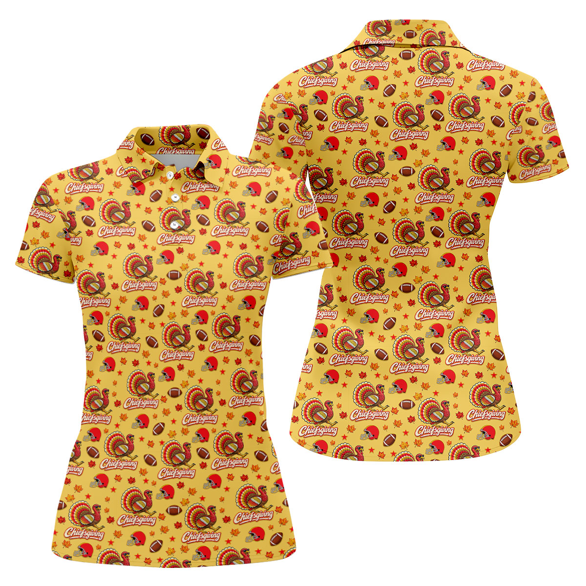 Chiefsgiving Thanksgiving Golf Shirt, Golf Shirts For Women, Womens Golf Apparel