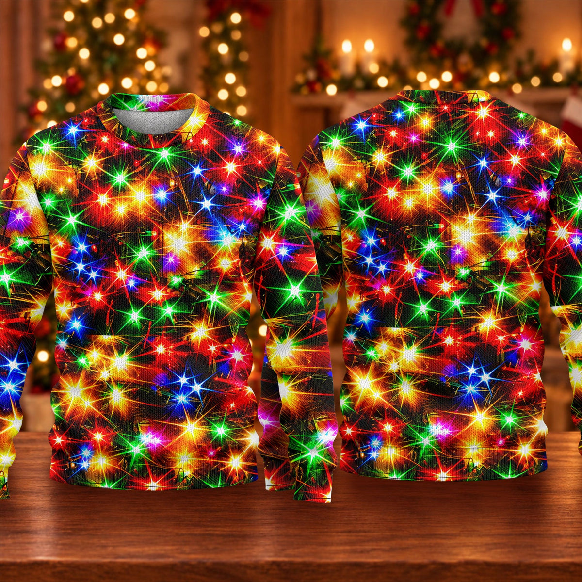 Multicolor Sparkling Lights Ugly Christmas Sweater, Golf Lover Gifts, Funny Xmas Gift