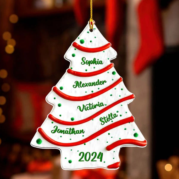 Tree Cake Personalized Christmas Acrylic Ornament, Christmas Gifts For Family