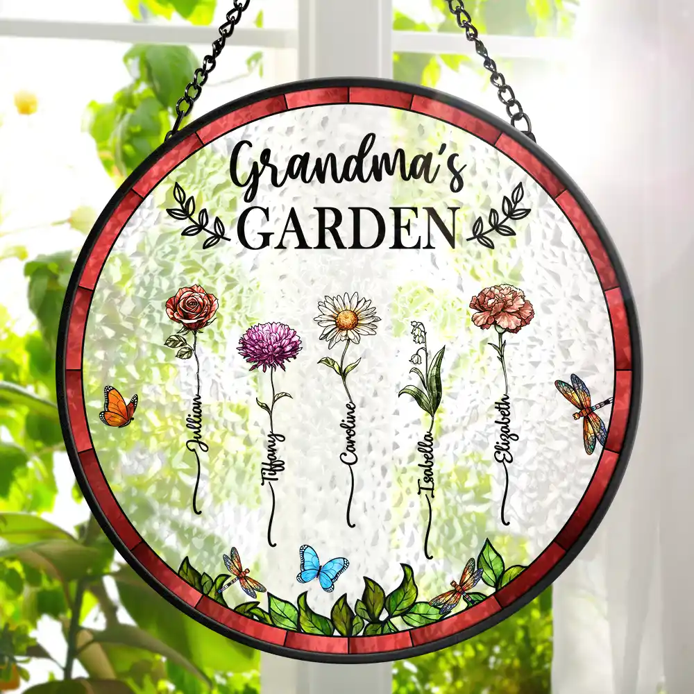 Birth Month Flower Suncatcher Ornament, Grandmas Garden Flower Ornament, Birth Flower Gifts, Custom Mother Day Gifts