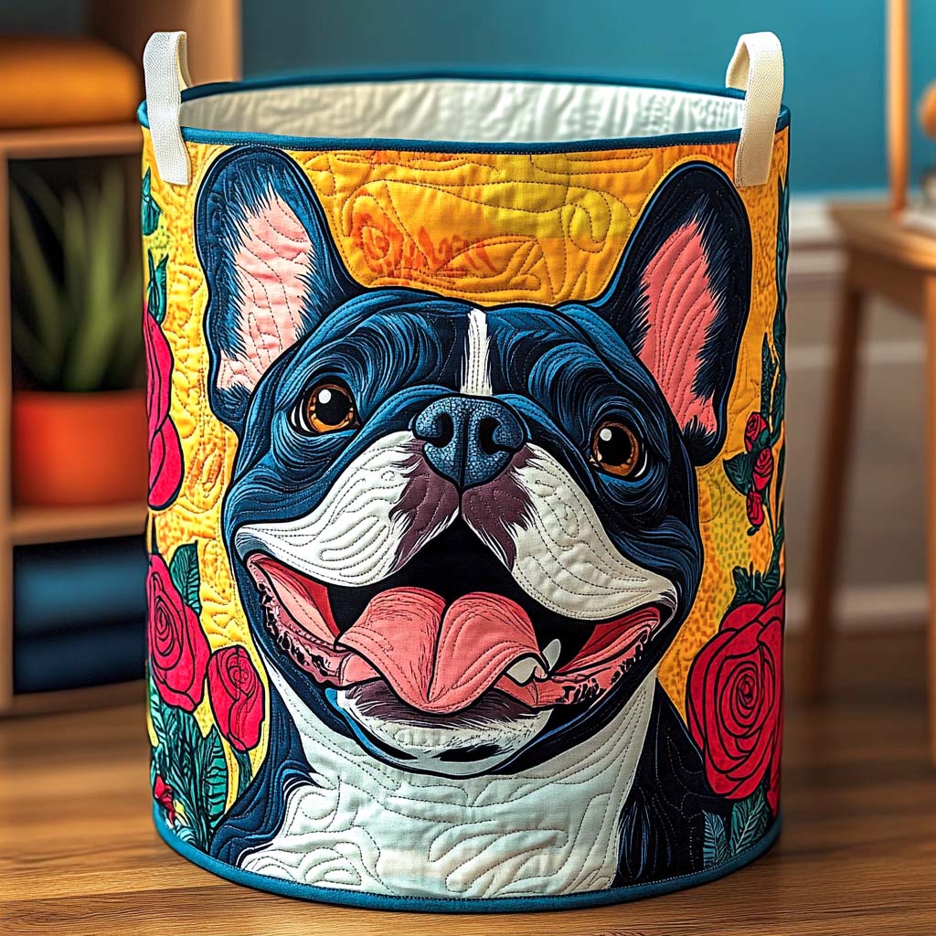 Bloomy Frenchie Smile Laundry Basket Laundry Gifts, Housewarming Gift Ideas, Mother's Day Gifts