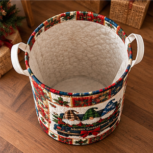 Gnome Truck Christmas Gifts Laundry Basket - laundry basket close-up