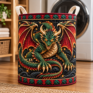 Emerald Dragon Christmas Gifts Laundry Basket - laundry basket