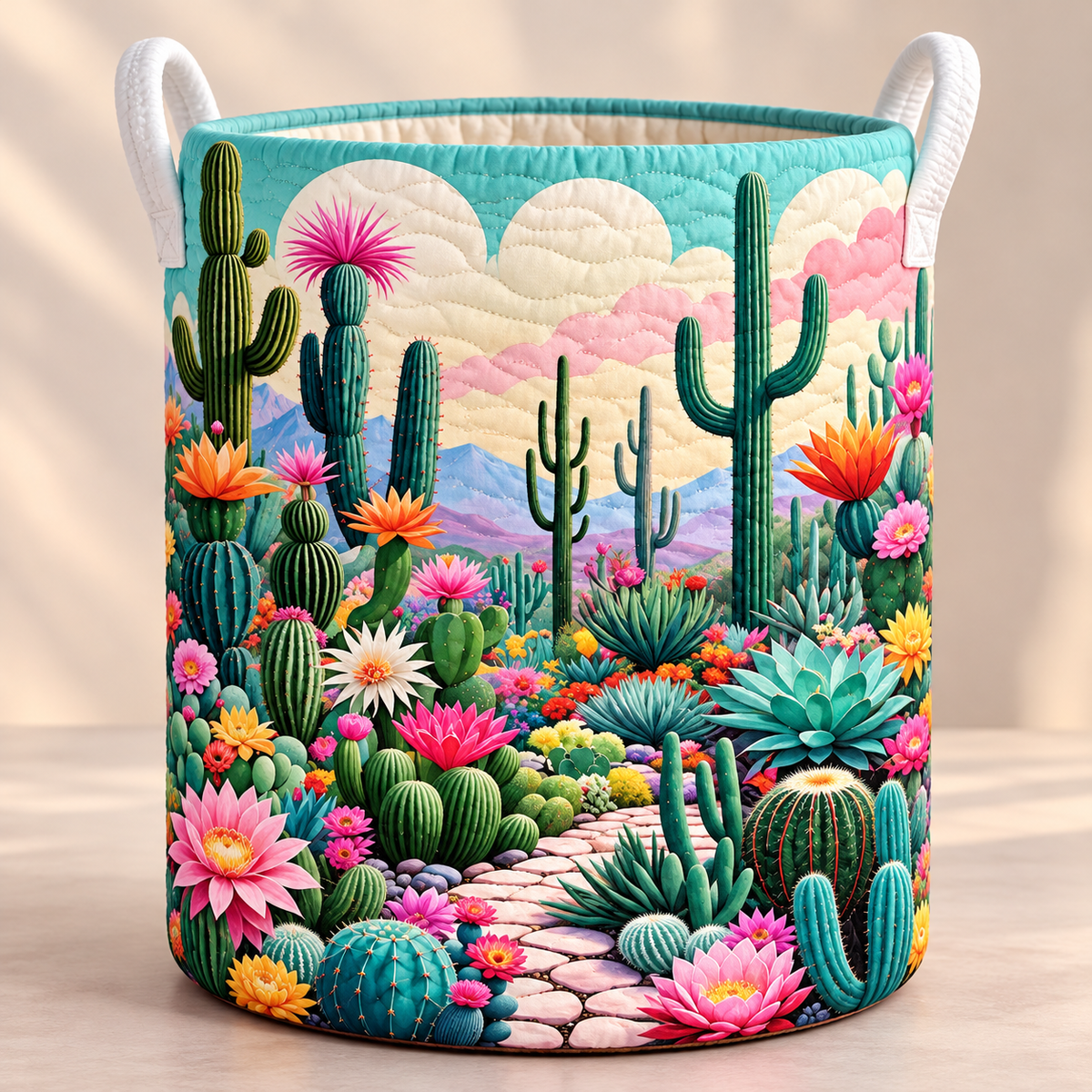 Cactus Flower Christmas Gifts laundry basket