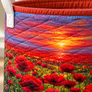 Red Poppy Christmas Gifts laundry basket close-up